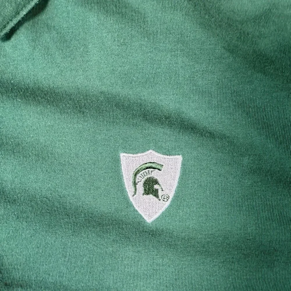 Nike Fit Women's Michigan State Polo, Size XL Green MSU Spartan Shield